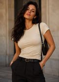 Básica premium algodón dama beige