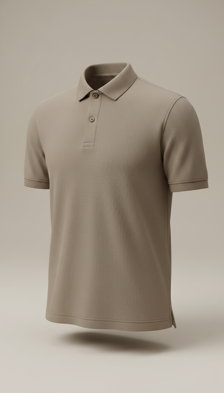 Polo piqué color topo