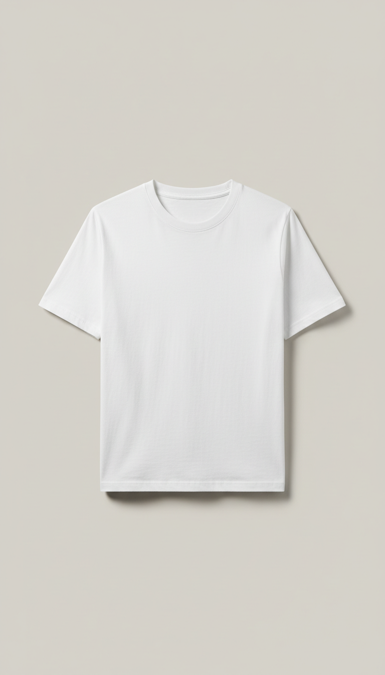 Remera cuello redondo algodón blanco