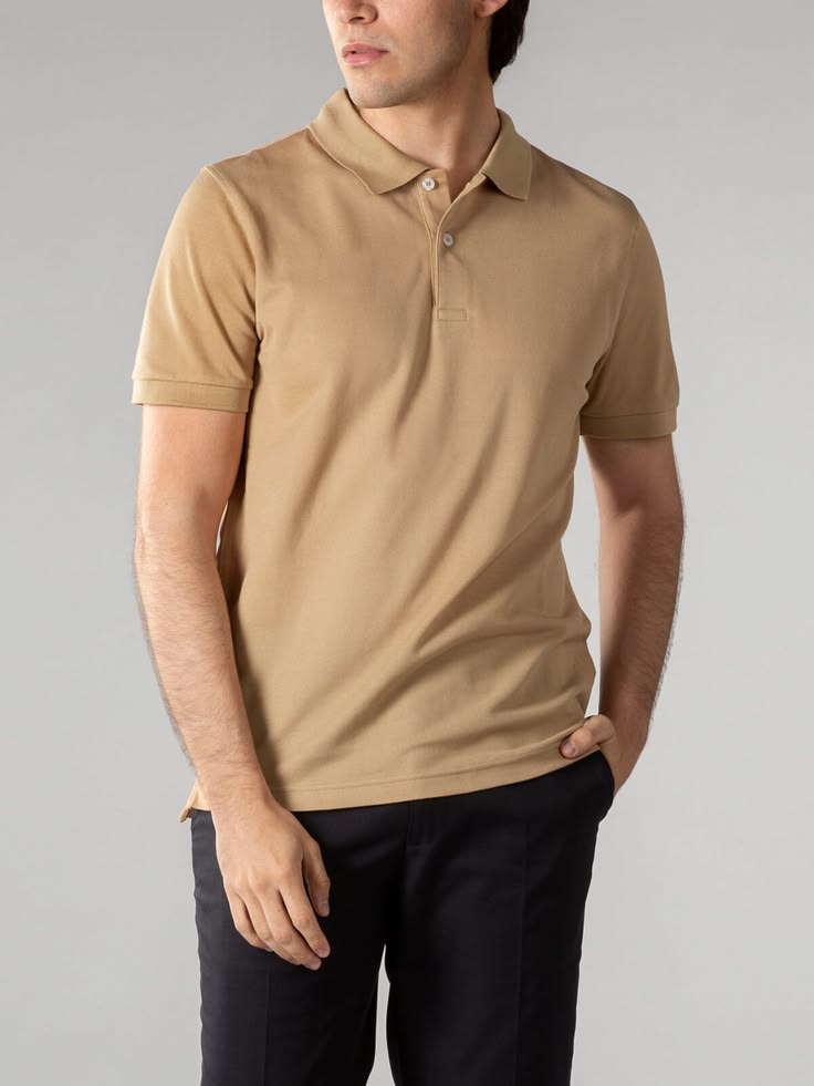 Remera polo premium beige