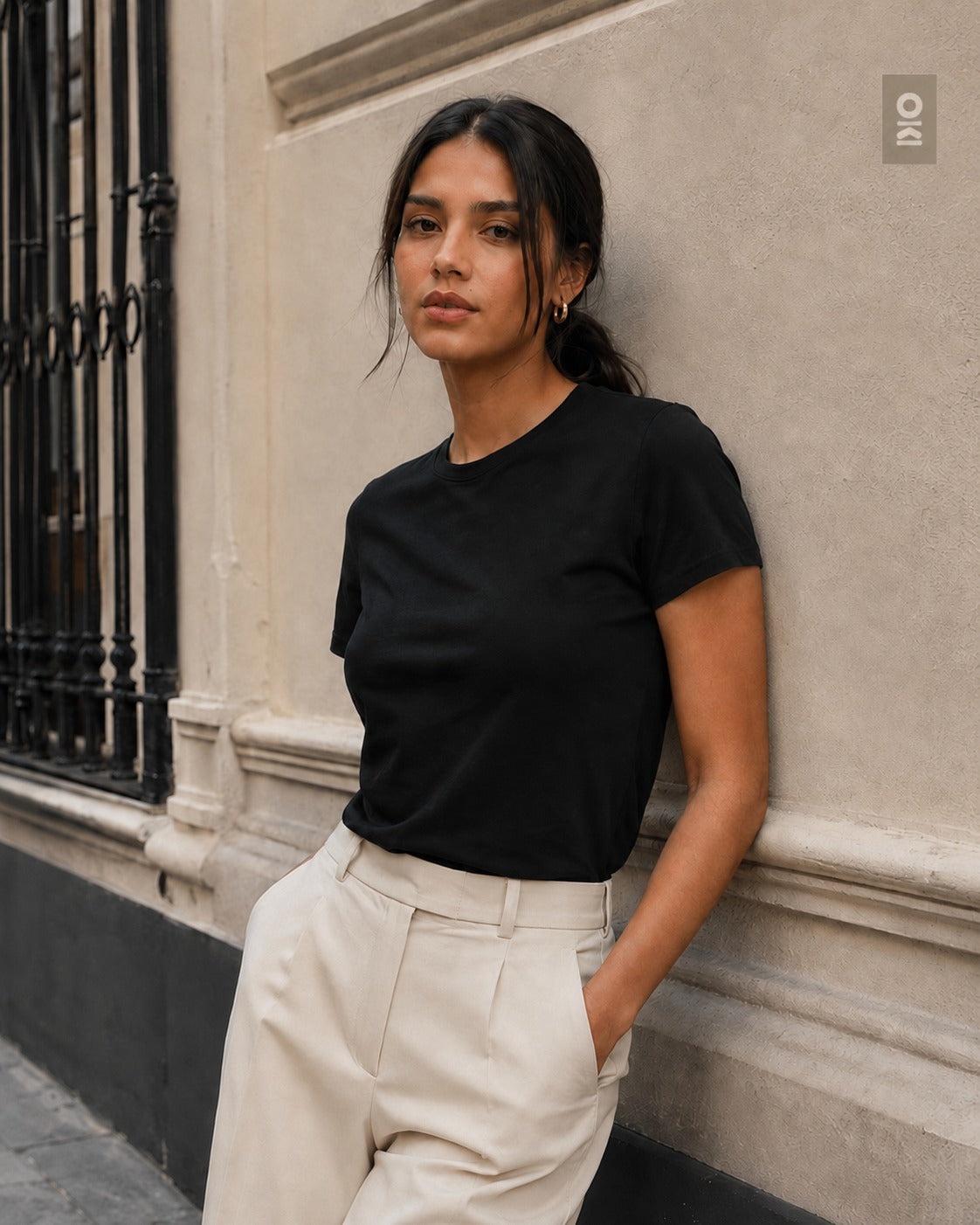 Básica premium algodón dama negro