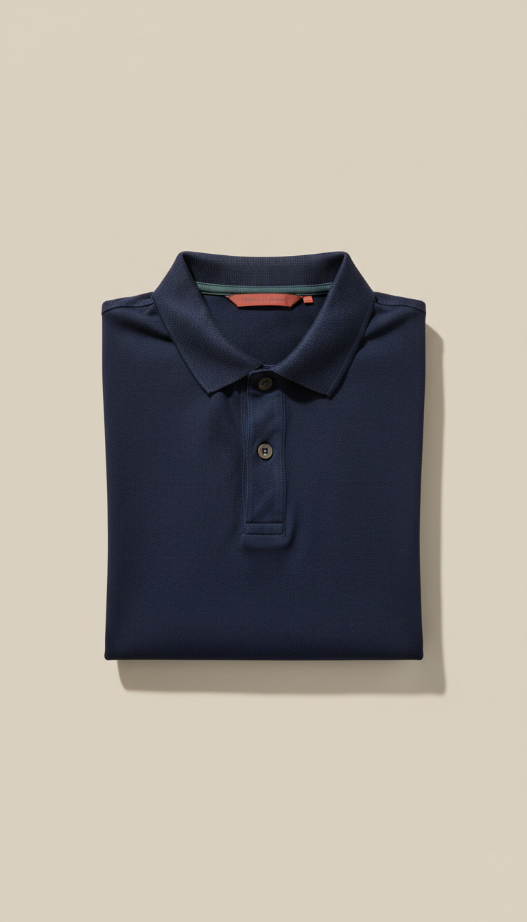 Polo piqué azul marino clásico