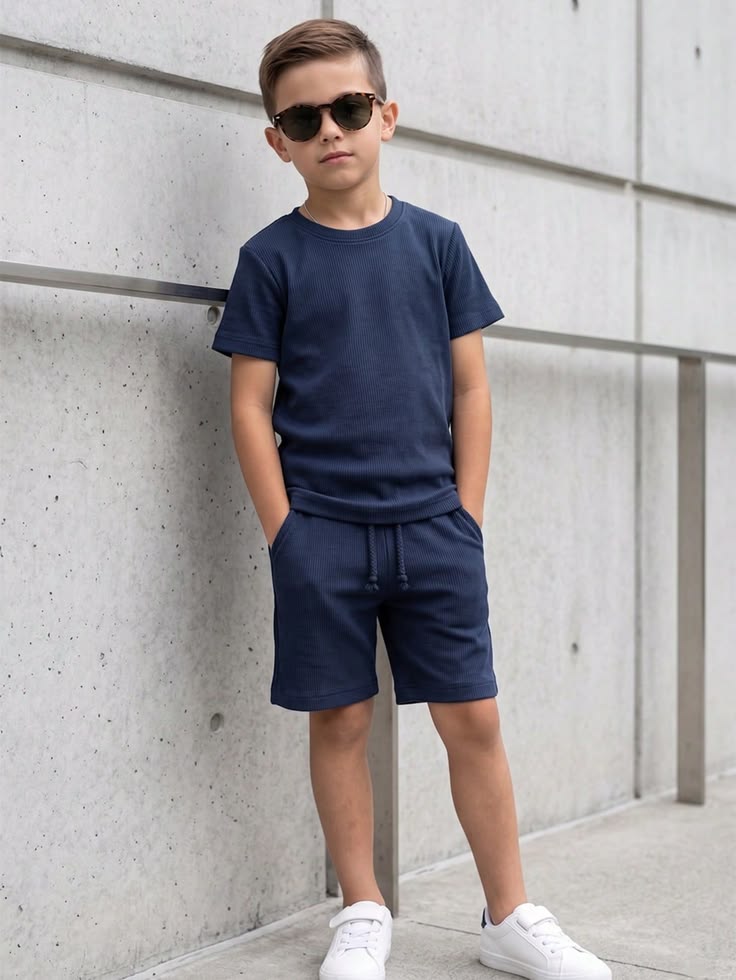 Básica premium algodón kids azul marino