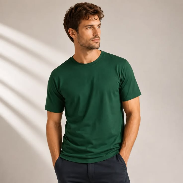 Básica premium algodón verde musgo